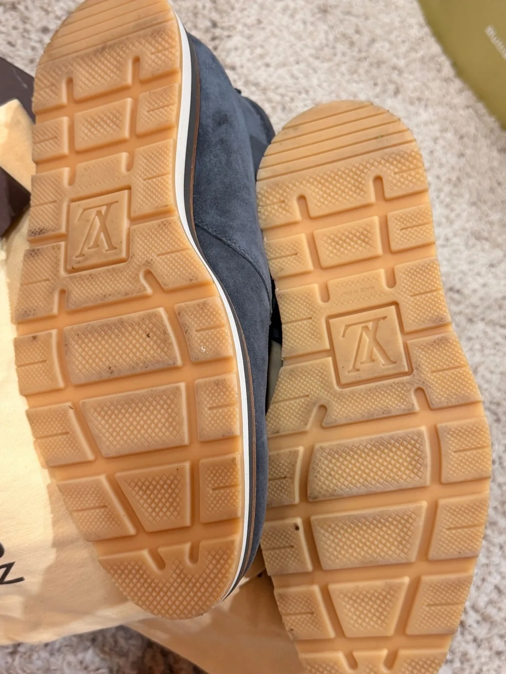 Louis Vuitton Men's Dark Gray Suede Chukka Boots
